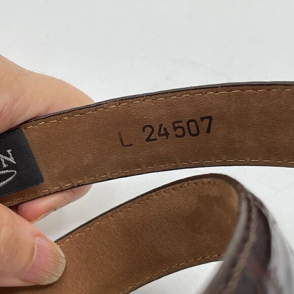 Brighton Allegro Swirl Brown Mock Crocodile Leather Waist Belt Women's L 24507 - Picture 8 of 9